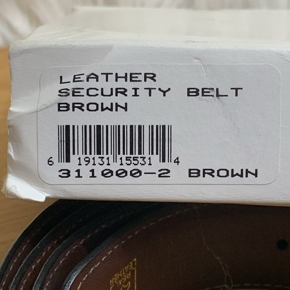 Vintage NIB Taner Brown Gold Leather Money ID Conceal Security Travel Zip Belt - Picture 7 of 16